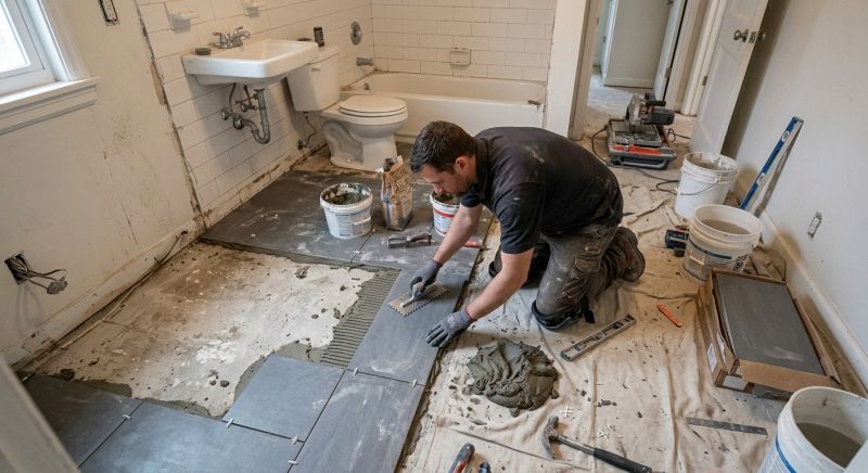 Bathroom Floor Replacement in Alpharetta, GA